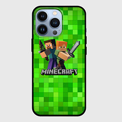 Чехол для iPhone 13 Pro MINECRAFT, цвет: 3D-черный