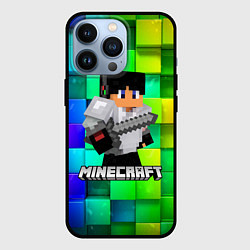 Чехол для iPhone 13 Pro Minecraft Майнкрафт, цвет: 3D-черный