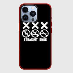 Чехол для iPhone 13 Pro Straight edge, цвет: 3D-красный
