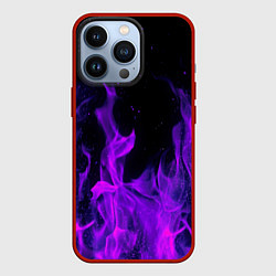 Чехол для iPhone 13 Pro ФИОЛЕТОВЫЙ ОГОНЬ, цвет: 3D-красный