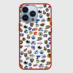 Чехол для iPhone 13 Pro NHL PATTERN Z, цвет: 3D-красный