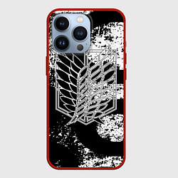 Чехол для iPhone 13 Pro Attack on titan, цвет: 3D-красный