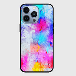 Чехол для iPhone 13 Pro НЕОНОВЫЕ ПОТЕРТОСТИ, цвет: 3D-черный