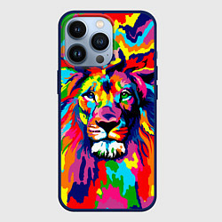 Чехол для iPhone 13 Pro Лев Artistic Art, цвет: 3D-тёмно-синий