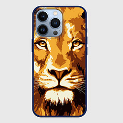 Чехол для iPhone 13 Pro Взгляд льва, цвет: 3D-тёмно-синий