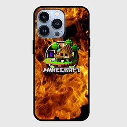 Чехол для iPhone 13 Pro Minecraft, цвет: 3D-черный