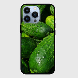 Чехол для iPhone 13 Pro Огурцы, цвет: 3D-черный