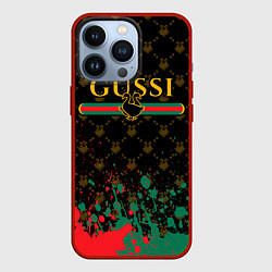 Чехол для iPhone 13 Pro GUSSI ГУСИ, цвет: 3D-красный