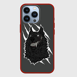 Чехол для iPhone 13 Pro Волк, цвет: 3D-красный