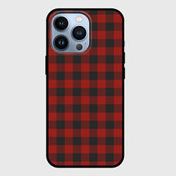 Чехол для iPhone 13 Pro Бордовая клетка, цвет: 3D-черный