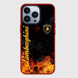Чехол для iPhone 13 Pro LAMBORGHINI, цвет: 3D-красный