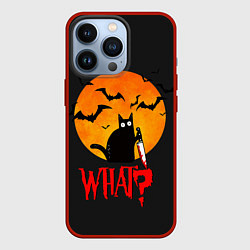 Чехол для iPhone 13 Pro What Cat Halloween, цвет: 3D-красный