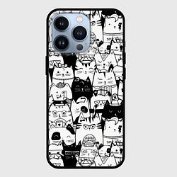 Чехол для iPhone 13 Pro Котики, цвет: 3D-черный