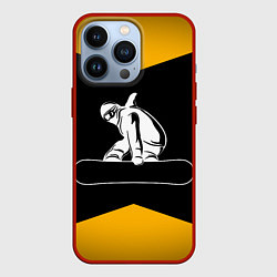 Чехол для iPhone 13 Pro Сноубордист, цвет: 3D-красный