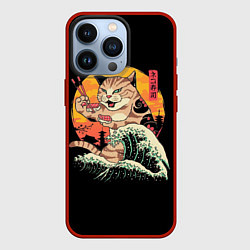 Чехол для iPhone 13 Pro Японский кот, цвет: 3D-красный
