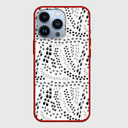 Чехол для iPhone 13 Pro Дорожки из следов, цвет: 3D-красный