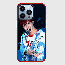 Чехол для iPhone 13 Pro BTS, цвет: 3D-красный