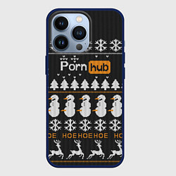Чехол для iPhone 13 Pro Christmas PornHub, цвет: 3D-тёмно-синий