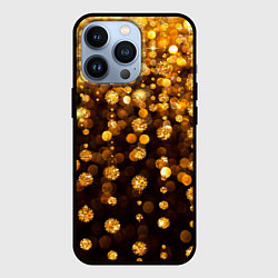 Чехол для iPhone 13 Pro ЗОЛОТЫЕ БЛЕСТКИ, цвет: 3D-черный