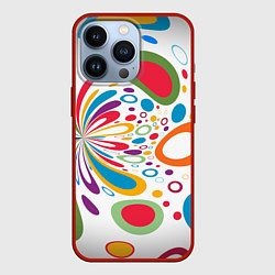 Чехол для iPhone 13 Pro Яркие краски, цвет: 3D-красный