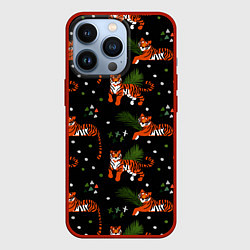 Чехол для iPhone 13 Pro Tigers, цвет: 3D-красный