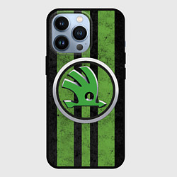 Чехол для iPhone 13 Pro Skoda Green Logo Z, цвет: 3D-черный