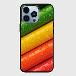Чехол для iPhone 13 Pro Цветные линии, цвет: 3D-черный