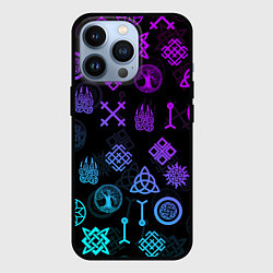 Чехол для iPhone 13 Pro СЛАВЯНСКИЕ РУНЫ ПАТТЕРН Z, цвет: 3D-черный