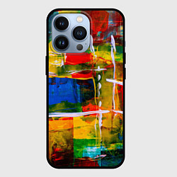 Чехол для iPhone 13 Pro КРАСКИ, цвет: 3D-черный