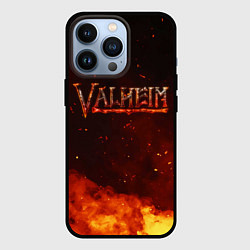Чехол для iPhone 13 Pro Valheim огненный лого, цвет: 3D-черный