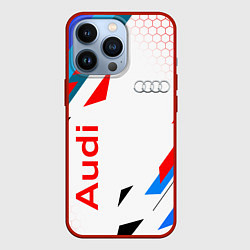 Чехол для iPhone 13 Pro AUDI АУДИ SPORT, цвет: 3D-красный