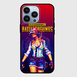 Чехол для iPhone 13 Pro PUBG GIRL ПАБГ ДЕВУШКА, цвет: 3D-черный
