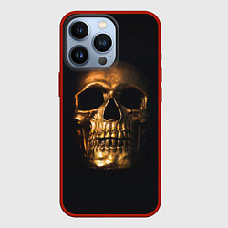 Чехол для iPhone 13 Pro Golden Skull, цвет: 3D-красный