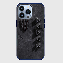 Чехол для iPhone 13 Pro THE WITCHER КАМЕНЬ, цвет: 3D-тёмно-синий