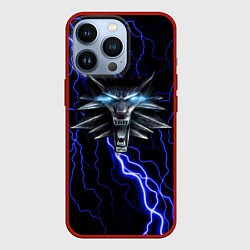 Чехол для iPhone 13 Pro THE WITCHER МОЛНИЯ BLUE, цвет: 3D-красный