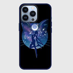 Чехол для iPhone 13 Pro Sailor Moon силуэт, цвет: 3D-тёмно-синий