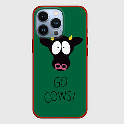 Чехол для iPhone 13 Pro Go Cows, цвет: 3D-красный
