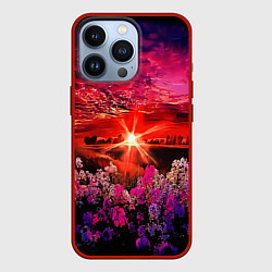 Чехол для iPhone 13 Pro МАЛИНОВЫЙ ЗАКАТ, цвет: 3D-красный