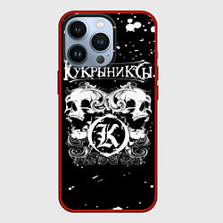 Чехол для iPhone 13 Pro Кукрыниксы черепа, цвет: 3D-красный