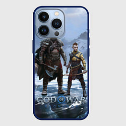 Чехол для iPhone 13 Pro Кратос и Атрей Рагнарек, цвет: 3D-тёмно-синий