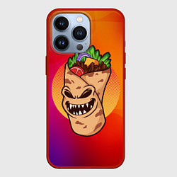 Чехол для iPhone 13 Pro Шаурма - зомби, цвет: 3D-красный