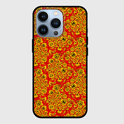 Чехол для iPhone 13 Pro Хохломские узоры, цвет: 3D-черный