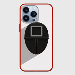 Чехол для iPhone 13 Pro Игра в кальмара: Маска квадрат, цвет: 3D-красный