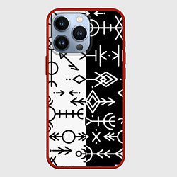 Чехол для iPhone 13 Pro ДРЕВНИЕ СЛАВЯНСКИЕ РУНЫ, цвет: 3D-красный