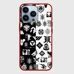 Чехол для iPhone 13 Pro DESTINY LOGOBOMBING ЧЁРНО БЕЛОЕ, цвет: 3D-красный