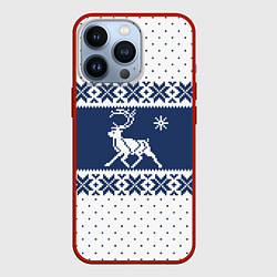 Чехол для iPhone 13 Pro Северный Олень звезда, цвет: 3D-красный