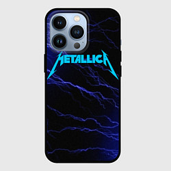 Чехол для iPhone 13 Pro METALLICA BLUE FLASH МЕТАЛЛИКА СИНИЕ МОЛНИИ, цвет: 3D-черный