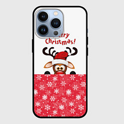 Чехол для iPhone 13 Pro Оленёнок Merry Christmas, цвет: 3D-черный