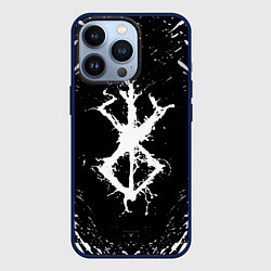 Чехол для iPhone 13 Pro БЕРСЕРК БЕЛОЕ КЛЕЙМО, цвет: 3D-тёмно-синий