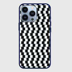 Чехол для iPhone 13 Pro Шахматная Иллюзия Искажения, цвет: 3D-тёмно-синий